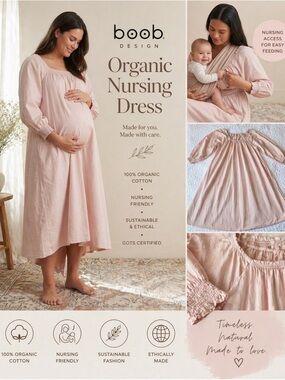 Boob Design Organic Nursing + Maternity Dress - Blush Pink
